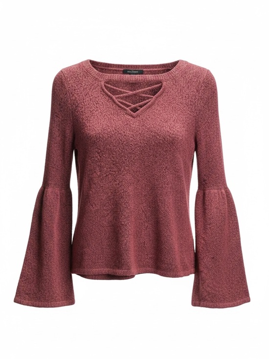 American Eagle Outfitters Tops - American Eagle Outfitters Berry Pink Crisscross Neck Sweater